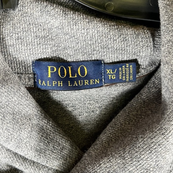 Polo Ralph Lauren Gray High Neck Infantry Button Up Sweater Mens XL Cotton‎ - Picture 7 of 8